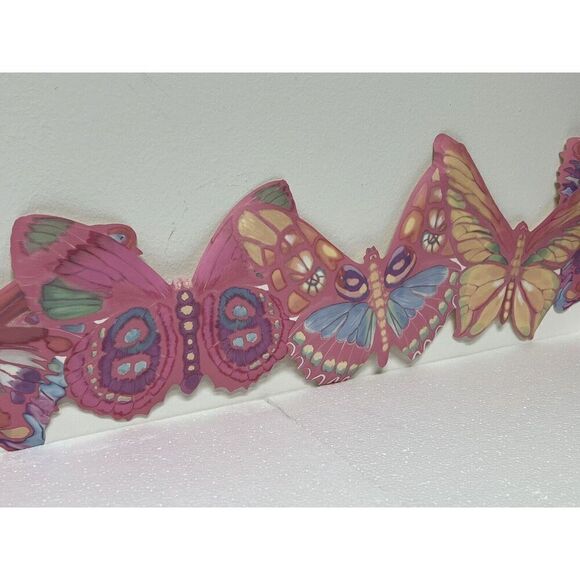 Butterflies Scalloped  Wall Border Juvenile Baby Nursery Pink #TR105314 - Picture 5 of 6